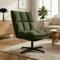 TAO modern swivel armchair in khaki corduroy