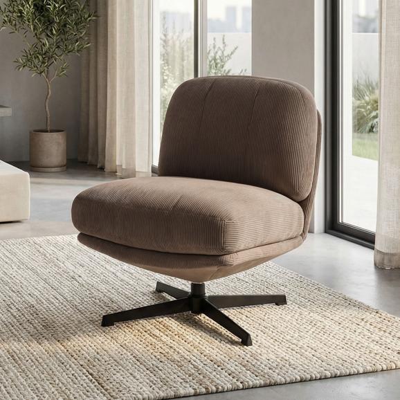 LENA modern snurrfåtölj i taupe manchester