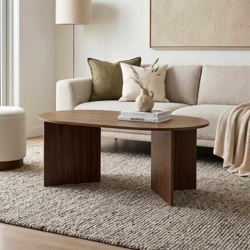 SVEN Scandinavian coffee table, 100cm, walnut finish