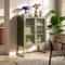 Buffet haut industriel en métal H.120cm 2 portes mesh grillagé vert olive - KAI