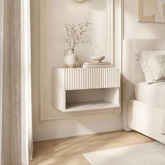 Set van 2 beige zwevende nachtkastjes met klemmen - LEYA