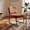 Fauteuil terracotta rembourré pieds métal noir et tissu chenille - PAOLA