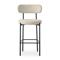 Set di 2 sgabelli da bar, alti 75 cm, rivestiti in velluto a coste beige e con gambe in metallo nero, IRIS - 6