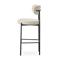 Set di 2 sgabelli da bar, alti 75 cm, rivestiti in velluto a coste beige e con gambe in metallo nero, IRIS - 7