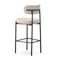 Set di 2 sgabelli da bar, alti 75 cm, rivestiti in velluto a coste beige e con gambe in metallo nero, IRIS - 8