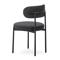 Set di 2 poltrone IRIS imbottite in velluto a coste nero con gambe in metallo nero. - 6