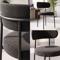 Set di 2 poltrone IRIS imbottite in velluto a coste nero con gambe in metallo nero. - 2