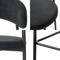 Set di 2 sgabelli da bar, alti 65 cm, rivestiti in velluto a coste nero con gambe in metallo nero, IRIS - 5