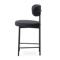Set di 2 sgabelli da bar, alti 65 cm, rivestiti in velluto a coste nero con gambe in metallo nero, IRIS - 7