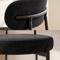 Set di 2 sgabelli da bar, alti 65 cm, rivestiti in velluto a coste nero con gambe in metallo nero, IRIS - 2