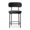 Set di 2 sgabelli da bar, alti 65 cm, rivestiti in velluto a coste nero con gambe in metallo nero, IRIS - 6