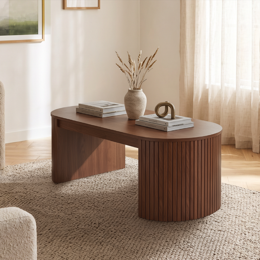 Böhmischer Couchtisch, 100 cm, dunkle Holzoptik, Melaminbeschichtung, ALBA
