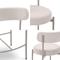 Set di 2 sgabelli da bar GABY, alti 75 cm, rivestiti in tessuto ciniglia beige con gambe in metallo beige. - 5