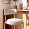 Set di 2 sgabelli da bar GABY, alti 75 cm, rivestiti in tessuto ciniglia beige con gambe in metallo beige. - 2