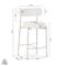 Set di 2 sgabelli da bar GABY, alti 75 cm, rivestiti in tessuto ciniglia beige con gambe in metallo beige. - 4