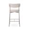 Set di 2 sgabelli da bar GABY, alti 75 cm, rivestiti in tessuto ciniglia beige con gambe in metallo beige. - 9