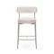 Set di 2 sgabelli da bar GABY, alti 75 cm, rivestiti in tessuto ciniglia beige con gambe in metallo beige. - 6
