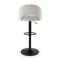 Taburete de bar giratorio 360° regulable en altura - Pack de 2, tela chenilla beige, patas de metal negro ORION - 9