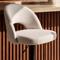 Taburete de bar giratorio 360° regulable en altura - Pack de 2, tela chenilla beige, patas de metal negro ORION - 2