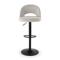 Taburete de bar giratorio 360° regulable en altura - Pack de 2, tela chenilla beige, patas de metal negro ORION - 7