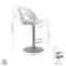 Taburete de bar giratorio 360° regulable en altura - Pack de 2, tela chenilla kaki, patas de metal negro ORION - 5