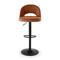 Taburete de bar giratorio 360° regulable en altura - Pack de 2, tela chenilla terracota, patas de metal negro ORION - 7