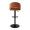 Taburete de bar giratorio 360° regulable en altura - Pack de 2, tela chenilla terracota, patas de metal negro ORION - 9