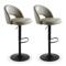 Taburete de bar giratorio 360° regulable en altura - Pack de 2, piel sintética beige, patas de metal negro ORION - 1