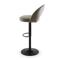 Taburete de bar giratorio 360° regulable en altura - Pack de 2, piel sintética beige, patas de metal negro ORION - 8