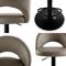 Taburete de bar giratorio 360° regulable en altura - Pack de 2, piel sintética beige, patas de metal negro ORION - 6